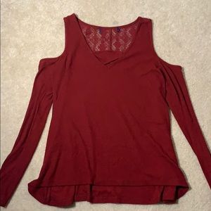 Red “Cold-Shoulder” Top
